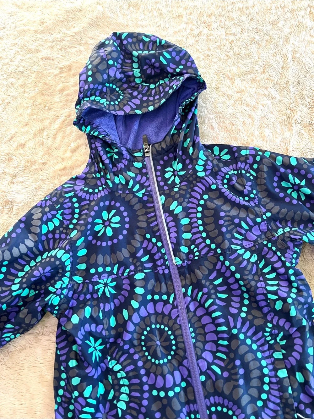 COLUMBIA Girl's Purple & Blue Rain Jacket Size XXS